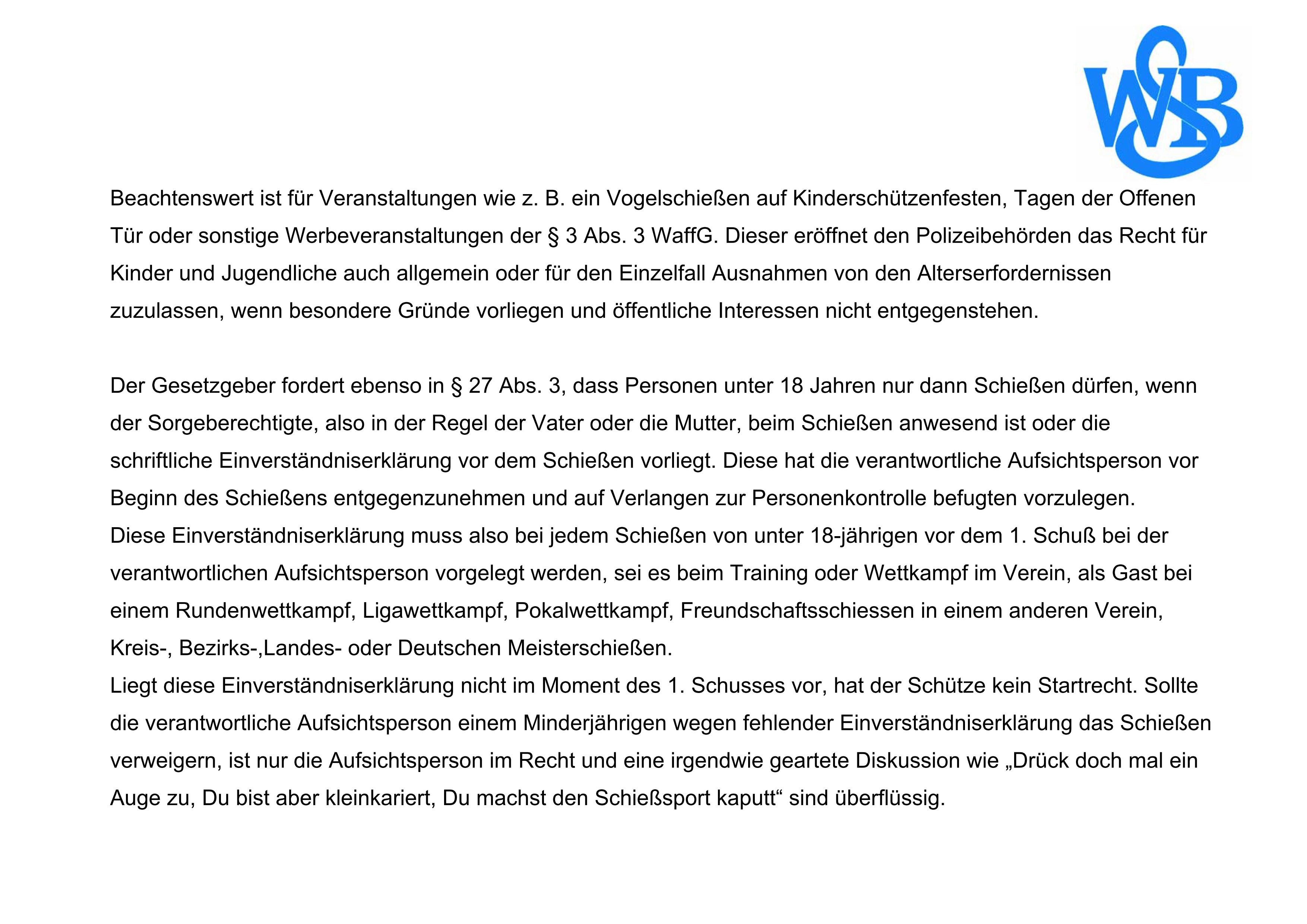 Altersvorschriften nach Waffenrecht 02