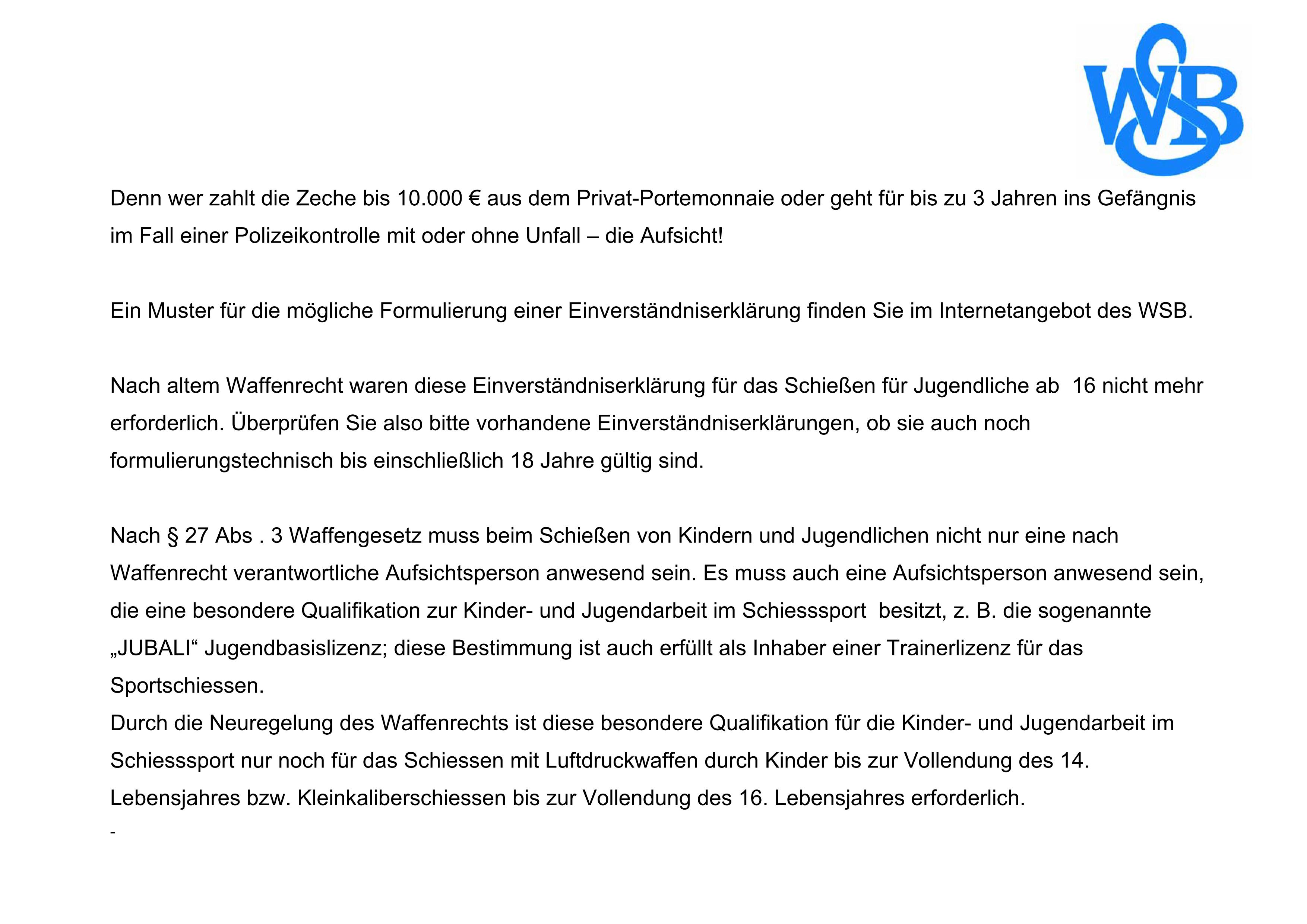 Altersvorschriften nach Waffenrecht 03