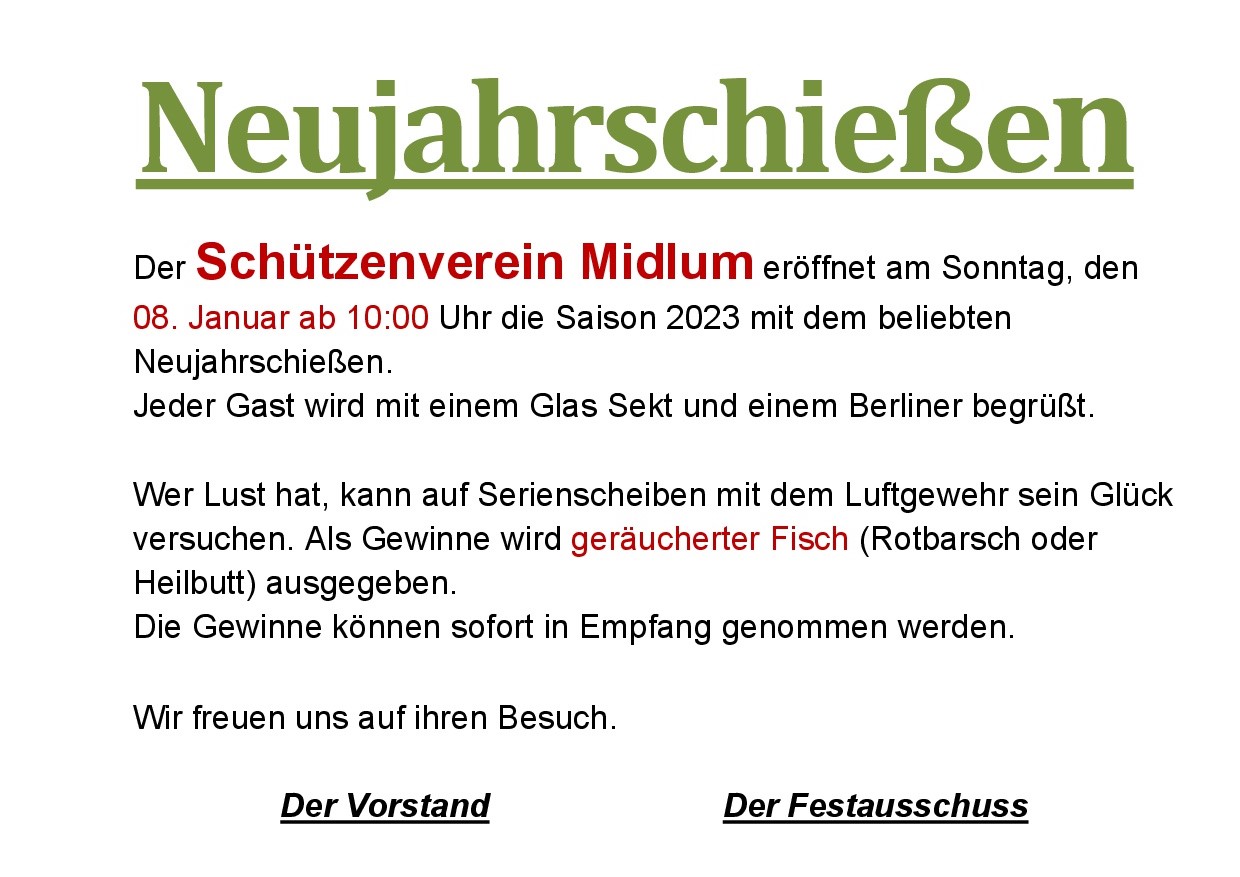Neujahrschießen 2023